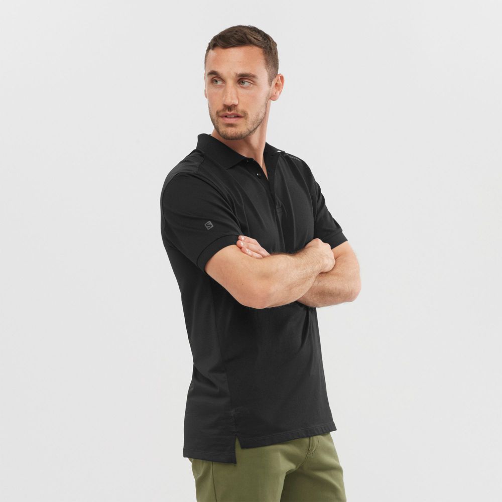 Camisetas Salomon Hombre Negras - Salomon Argentina OUTLIFE TECH POLO M,560143-LFW